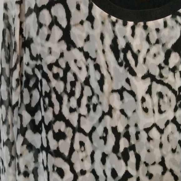 Calvin Klein Long Sleeve Round Neck Ombré Leopard Print Chiffon Tunic Size Med - Picture 11 of 12